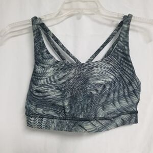 Womens Blue and White Streak LULULEMON Stretch Athletic Wear Sports Bra Size S/M